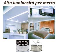 Strisce LED 220V Striscia Alta Luminosità Adesiva da 0,5m STRIP LED Dimmerabile [EEK: A+++]