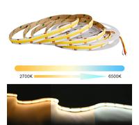 Strisce LED COB CCT 608 LED/m Nastro LED FOB flessibile dimmerabile ad alta densità da 2700K a 6500K Illuminazione variabile DC12V 24V