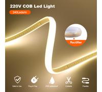 Strisce LED COB Striscia al Neon 240LED/M Flessibile 220V Luce Impermeabile IP67 [EEK: A+++]