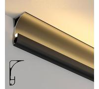 Strisce LED For Modanature Da Soffitto, 2 Opzioni Di Colore, Canale In Alluminio For Illuminazione Indiretta For Soffitto, Pavimento, Parete, Cornice Decorativa 1 M, 2 M,10(Schwarz,14 m/45.9 ft)