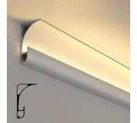 Strisce LED For Modanature Da Soffitto, 2 Opzioni Di Colore, Canale In Alluminio For Illuminazione Indiretta For Soffitto, Pavimento, Parete, Cornice Decorativa 1 M, 2 M,10(White,25 m/82 ft)