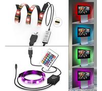Strisce LED Retro Illuminazione TV USB 5V da 1 MT N2 RGB COLORI E TELECOMANDO PV [EEK: A++]
