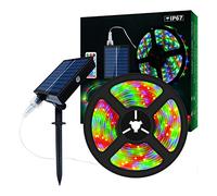 Strisce LED Solari per Esterni, 5m 280 LED Striscia LED Cambia Colore RGB ad Energia Solare con 8 Modalità di Illuminazione IP67 Luci Decorative Impermeabili per Piscina con Alberi da Giardino…