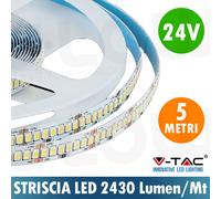 STRISCIA LED 1190LED V-Tac 24V Bobina 5mt Strip 2835 ALTA LUMINOSITA' IP20 NEW [EEK: D]