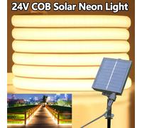 Strisce luminose al neon solari DC 24V COB Luci flessibili Impermeabile IP67 Bianco caldo 1m 2m 3m 4m 5m Striscia LED per la decorazione del giardino