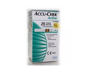 Strisce misurazione glicemia accu-chek active strips 25 pezzi inf retail