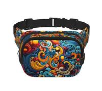 strisce multicolori stampato marsupio multifunzionale, borsa messenger unisex alla moda, borsa da viaggio per sport