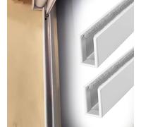 Strisce oscuranti a forma di U, Guida laterale for tende blocca luce con canale a U in alluminio bianco 100 cm 2 pz