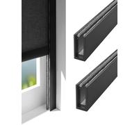 Strisce oscuranti a forma di U, Strisce oscuranti con canale a U for tende, multicolore, 20x100 cm, confezione da 2(Schwarz)