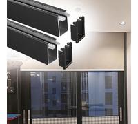 Strisce oscuranti a forma di U, Strisce oscuranti for blocco luce con canale a U, nere, 20 x 100 cm, confezione da 2