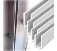 Strisce oscuranti per fessure delle tende Bloccanti Della Luce per I Lati Delle Tende, Kit di Oscuramento Laterale per Finestre A Forma, Tracce Del Tempo Assonnato(White-4 packs,77 in (195.6 cm))