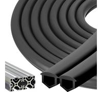 Strisce per bordi in alluminio da 12 metri, 20 x 20, 20 x 40 cm, 6 profili in alluminio, accessori per protezione antipolvere, strisce di protezione in PVC morbido per profilo articolato da 20 V Type