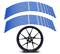 Strisce per Cerchioni,adesivi ruota,Adesivi ruote per cerchioni,Adesivo per cerchioni,Strisce riflettenti sul cerchione,per auto da bicicletta,motociclette e auto,blu,16 pezzi