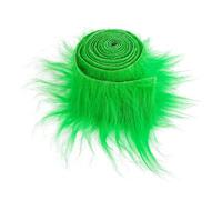 Strisce Pretagliate Sintetica Peluche 5 ×180 cmTessuto in Pelliccia Barba Finta per Gnomi Soffice Pelliccia Artigianale Barba per Gnomi di Babbo Natale Nano Cosplay Decorazione Fai Da Te (Verde)