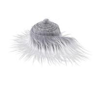 Strisce Pretagliate Sintetica Peluche 5 ×180 cmTessuto in Pelliccia Barba Finta per Gnomi Soffice Pelliccia Artigianale Barba per Gnomi di Babbo Natale Nano Cosplay Decorazione Fai Da Te (Grigio Gelo)