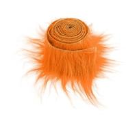 Strisce Pretagliate Sintetica Peluche 5 ×180 cmTessuto in Pelliccia Barba Finta per Gnomi Soffice Pelliccia Artigianale Barba per Gnomi di Babbo Natale Nano Cosplay Decorazione Fai Da Te (Arancione)