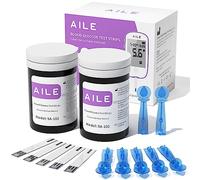 Strisce Reattive Glicemia AILE per Diabetici - 50 strisce per il test della glicemia - 50 Lancette per l'uso Domestico - Compatibili Unicamente con il Misuratore Di Glicemia AILE A608