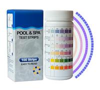 Strisce Reattive per Test Piscina e Spa, 3-in-1, 100 Pezzi, Misura pH, Cloro Libero, Alcalinità Totale (7 in 1)