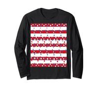 Strisce Rosse e Bianche con Stelle lustrate Maglia a Manica