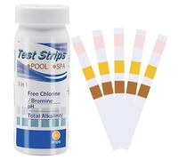 Strisce Test Piscina, 50 Strisce 3 in 1 Test Strisce Piscina, Strisce di Analisi per Acquario, Test Piscina PH Cloro Alcalinità, Carta per Test Chimici, Adatto per Strisce Reattive in Spa e Piscina