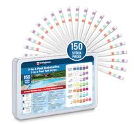 Strisce test piscina Veddelholzer 7 in 1 (150 pezzi) - misurano valore pH, cloro libero, bromo, durezza totale, acido cianurico e alcalinità - analisi rapida dell’acqua per piscina & spa
