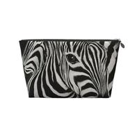 Strisce zebrate stampate in bianco e nero, Borsa da toilette Borsa per trucco Borsa per cosmetici Borsa da toilette da viaggio portatile