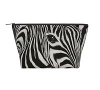 Strisce zebrate stampate in bianco e nero, Borsa da toilette Borsa per trucco Borsa per cosmetici Borsa da toilette da viaggio portatile