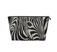 Strisce zebrate stampate in bianco e nero, Borsa per il trucco Borsa per cosmetici Borsa da toilette da viaggio portatile Borsa da toilette
