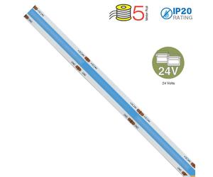 STRISCIA 2640 LED 2835 COB BLU 5 METRI NON IMPERMEABILE 24V LSC15W-ALC927010 ALCAPOWER