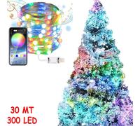 STRISCIA 300 LED 30MT BLUETOOTH RGB SMART APP LUCI DI NATALE IP20 ALBERO