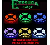 STRISCIA LED 5050 ADESIVA FLESSIBILE V-Tac SMD 5 MT Strip Multi Colore RGB IP65