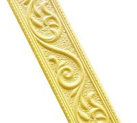 Striscia adesiva per bordo della parete, linea di vita, linea di battiscopa, autoadesiva, bordo in schiuma, impermeabile, 3D, goffrato, autoadesivo, 230 x 5 x 0,4 cm (oro)