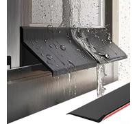 Striscia antipioggia per binari delle finestre con struttura deflettore integrata per ridurre al minimo il riflusso in condizioni di vento forte (4,3 cm x 100 cm)