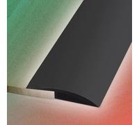 Striscia autoadesiva for bordi del pavimento in moquette, striscia di transizione della soglia in gomma Riduttore flessibile for pavimenti in laminato, differenza altezza 3 mm-15 mm(Black,W 7 CM)