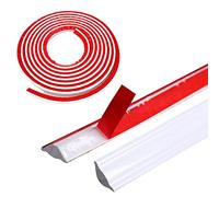 Striscia autoadesiva per bordi in TPE, decorazione da parete in plastica, impermeabile, antimuffa, per pavimenti (bianco, 3 m, 12 x 9 mm)