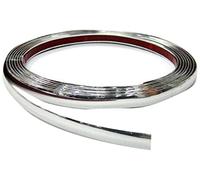Striscia decorativa cromata per auto, 5 m x 15 mm, universale, per hobby, cromata, autoadesiva, flessibile, colore: argento