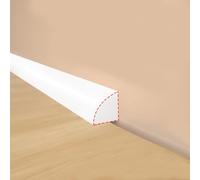 Striscia decorativa flessibile e semicircolare autoadesiva, nastro sigillante in gomma per pavimento, bagno, vasca, bordo piastrelle (Bianco, 2 metri)