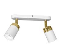 Striscia di 2 faretti mobili bianchi e oro 2xGU10 15W Reno Luminex