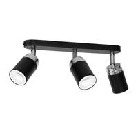 Striscia di 3 faretti mobili in cromo nero 3xGU10 15W Reno Luminex