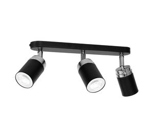 Striscia di 3 faretti mobili in cromo nero 3xGU10 15W Reno Luminex