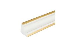 Striscia di bordatura angolare autoadesiva per par Modanatura for pareti da 5 m, modanatura flessibile da staccare e attaccare for modanature, modanatura autoadesiva for bordi di pareti(White+gold,49m
