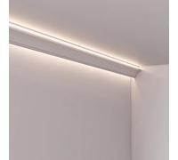 Striscia di copertura per plafoniere a LED, 7 m, in alluminio, per battiscopa e modanatura a corona, montaggio su superficie, decorazione per la casa