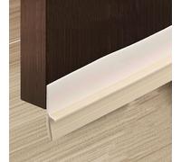 Striscia di guarnizione flessibile in PVC per porta, 90 x 4 cm, riduzione del rumore del vento, resistente alle intemperie, per casa e bagno (bianco)