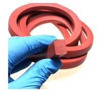 Striscia di guarnizione in schiuma di silicone, Striscia sigillante in schiuma di silicone quadrata di colore rosso for sigillare Striscia sigillante in schiuma di silicone rettangolare(LENGTH 1M 25X2