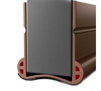 Striscia di guarnizione per porta in PVC per riduzione di spifferi e rumore, impermeabile, antivento, per porte e finestre, facile installazione con retro in acrilico (marrone)