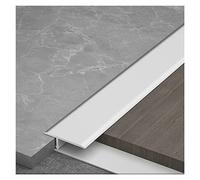 Striscia di metallo T-Sd Trat 2,4 cm di larghezza, impermeabile, riduttore per soglia della porta, colore argento, lunghezza 130 cm, perfetta per livellamento del pavimento e tratti senza cuciture