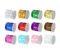 Striscia di paillettes da 12 colori, 60 Yds, rotolo di filo scintillante da 6 mm