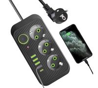 Striscia di presa piatta, prolunga presa a parete piatta, prolunga corta ad angolo di 45°, presa di estensione di protezione di sicurezza, 8 in 1, per tavolo da cucina, dormitorio SCO