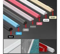 Striscia di ritenzione idrica in silicone per bagno, barriera flessibile per soglie della doccia per mantenere l'acqua contenuta e separare le zone del bagno asciutte e bagnate (grigio, 50 cm)