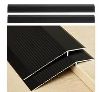 Striscia di soglia per porta in alluminio, 91,4 cm, riduttore scanalato extra largo, 2 pezzi, colore nero, per una soluzione di transizione fluida del pavimento